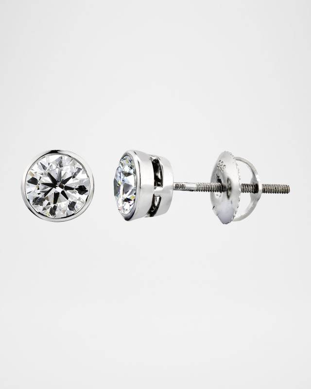 18K White Gold Diamond Stud Earrings, 0.50tcw